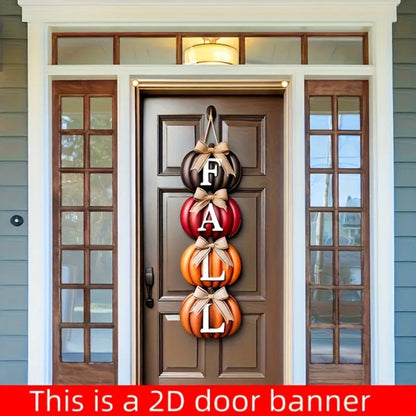 Autumn Pumpkin Door Banner, Durable Polyester Material, Easy to Hang, Perfect for Fall