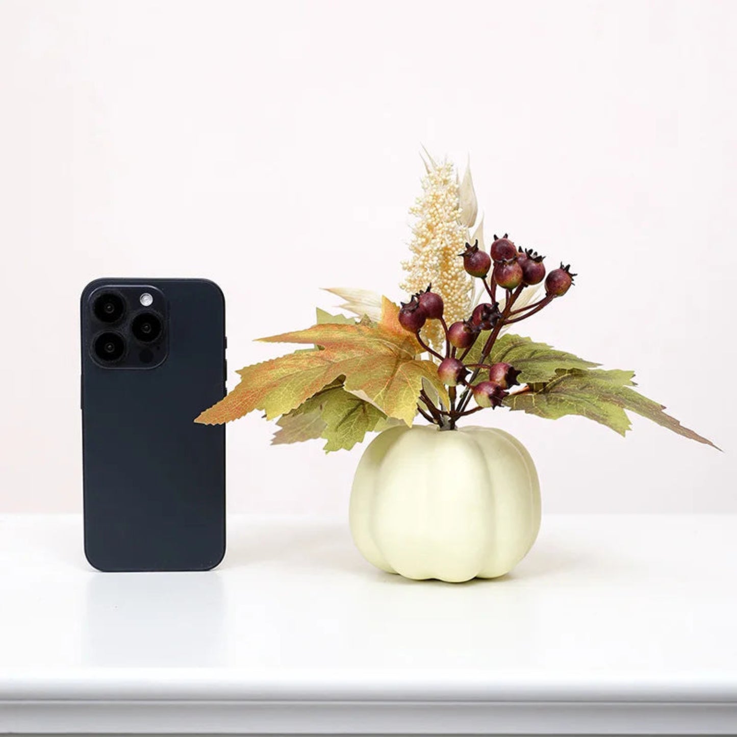 1PC simulation pumpkin ornament, Halloween harvest festival pumpkin, autumn indoor home and office desktop simulation flower