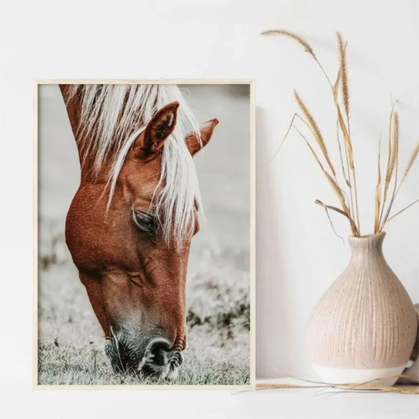 Boho Rustic Western Farmhouse Highland Cow Horse Minimalist Wall Art Canvas Painting Posters for Living Room Modern Home Decor
