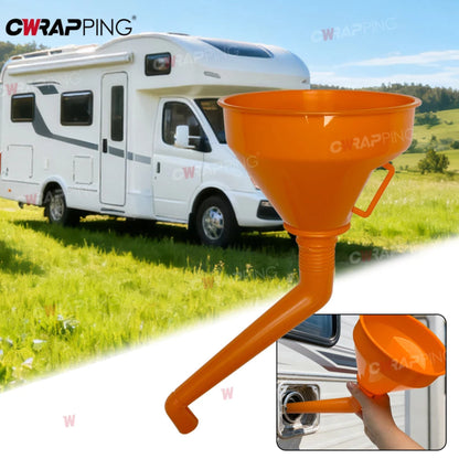 RV Long Stem Funnel Oil Fuel Filling Tools Anti-splash Plastic Funnel Auto Moto Refueling Tools for Camper Motorhome Accessories