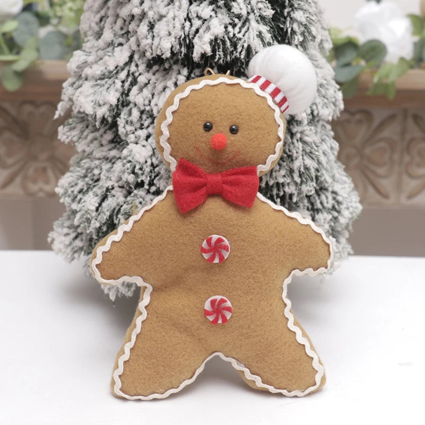 Gingerbread Man Christmas Decoration For Home Plush Doll Xmas Tree Hanging Ornament Pendant Accessories 2024 New Year Kid Gift