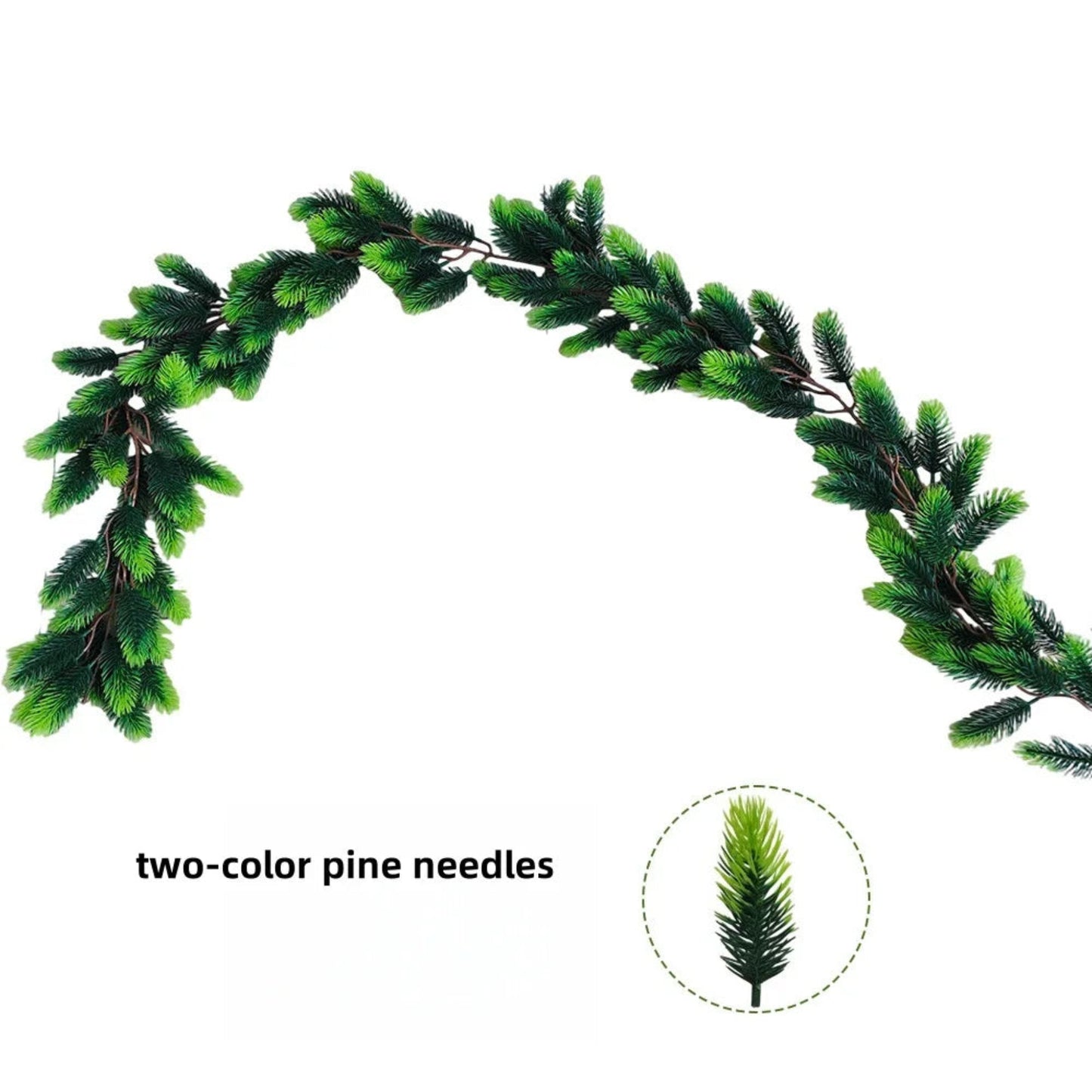 6FT Party Joyful Seasonal Faux Christmas Wreath With Pine Needle Cypress Flower Vines For Holiday Winter Interior Decoration
