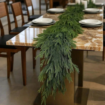 Artificial Norfolk Pine Christmas Wreath Green Garland Home Decor Festive Holiday Home Accent Room Decor Christmas Decorations
