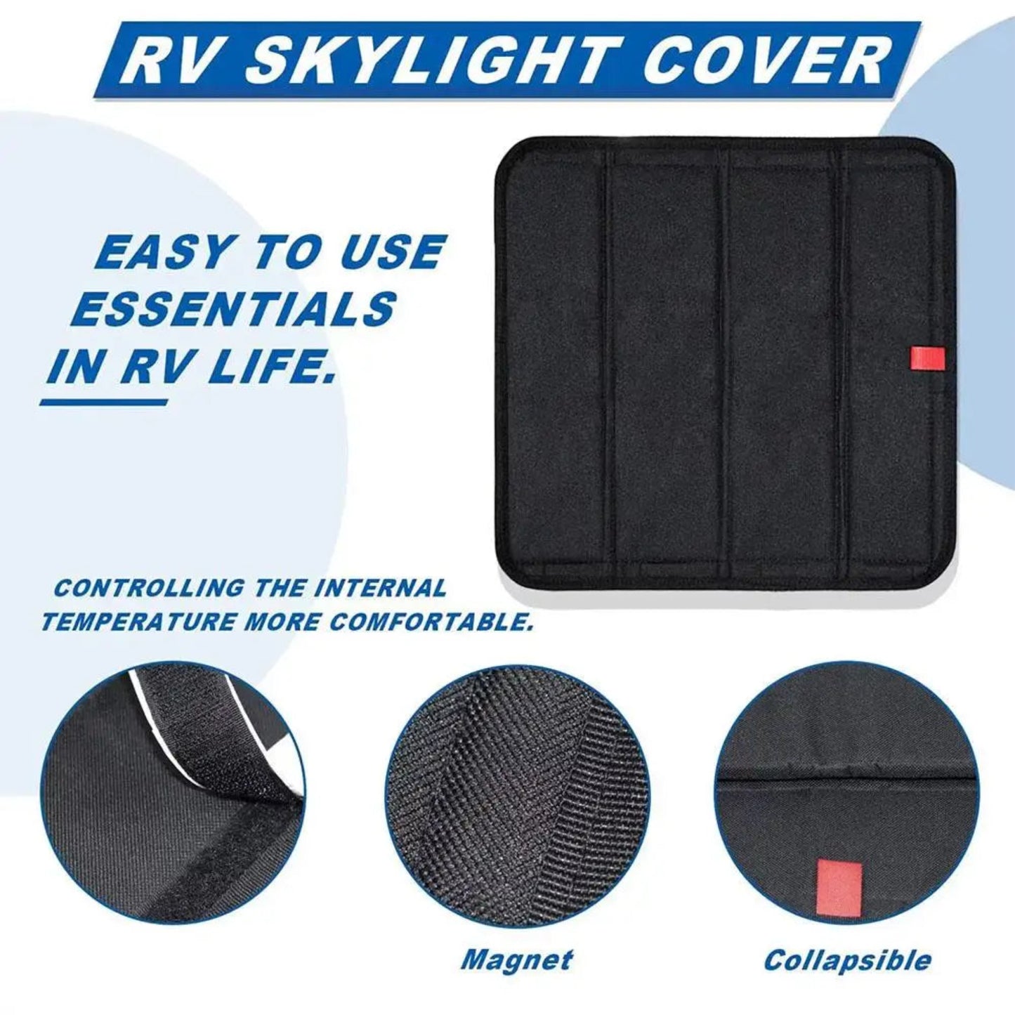 Foldable RV Skylight Insulator Cover Travel Trailers Sun Shade Car Sun Shield Sun Protection Visor For Travel Trailer Caravan