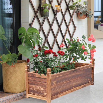 Raised Garden Bed Flower or Vegetable Planter  Plant Box for Garden, Yard Wood Box for Planting