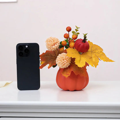 1PC simulation pumpkin ornament, Halloween harvest festival pumpkin, autumn indoor home and office desktop simulation flower