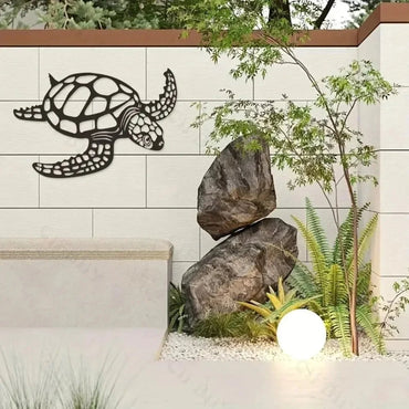 Metal Sea Turtle Ornament Beach Theme Decor Wall Art Decorations Wall Hanging For Indoor Living Room Decor Metal Turtle Wall Art