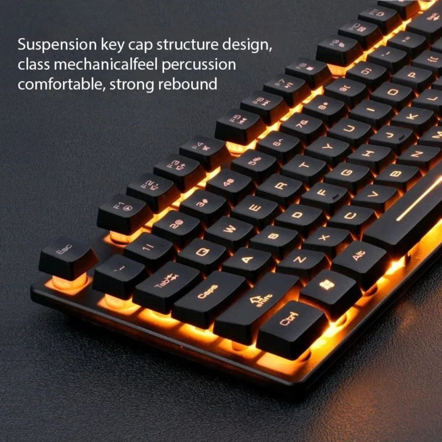 KM320 Keyboard And Mouse Set Waterproof Luminous Game Backlit Keyboard