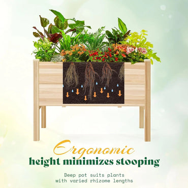 4x2 Ft Raised Garden Bed - Features Legs, Drainage Holes, 16 Inch Depth Ideal for Vegetables, Flowers, Herbs