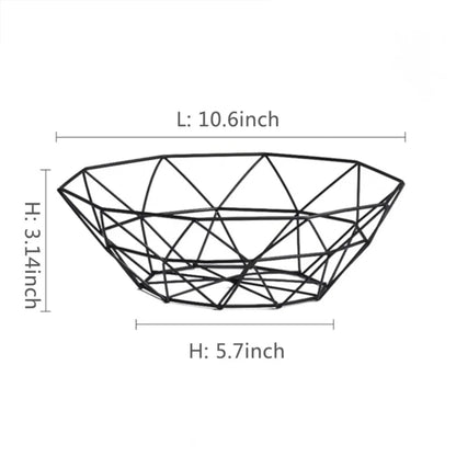 Metal Fruit Basket Simple Fruit Basin Multi-Size Iron Snack Bread Vegetable Storage Bowls Kitchen Eggs Dessert Holder Organizer