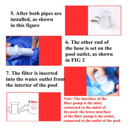 Pool Filter Pump 300 GPH Paddling Pool Electric Water Pump With 2 Pool Filter Cartridge Pool Pumps Ground Small Pool Filter Pump