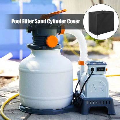 Universal Sand Filter Pump Cover 420D Oxford Fabric Waterproof UV Resistant Protection Sleeve for Swimming Pool Pump Dust Cover