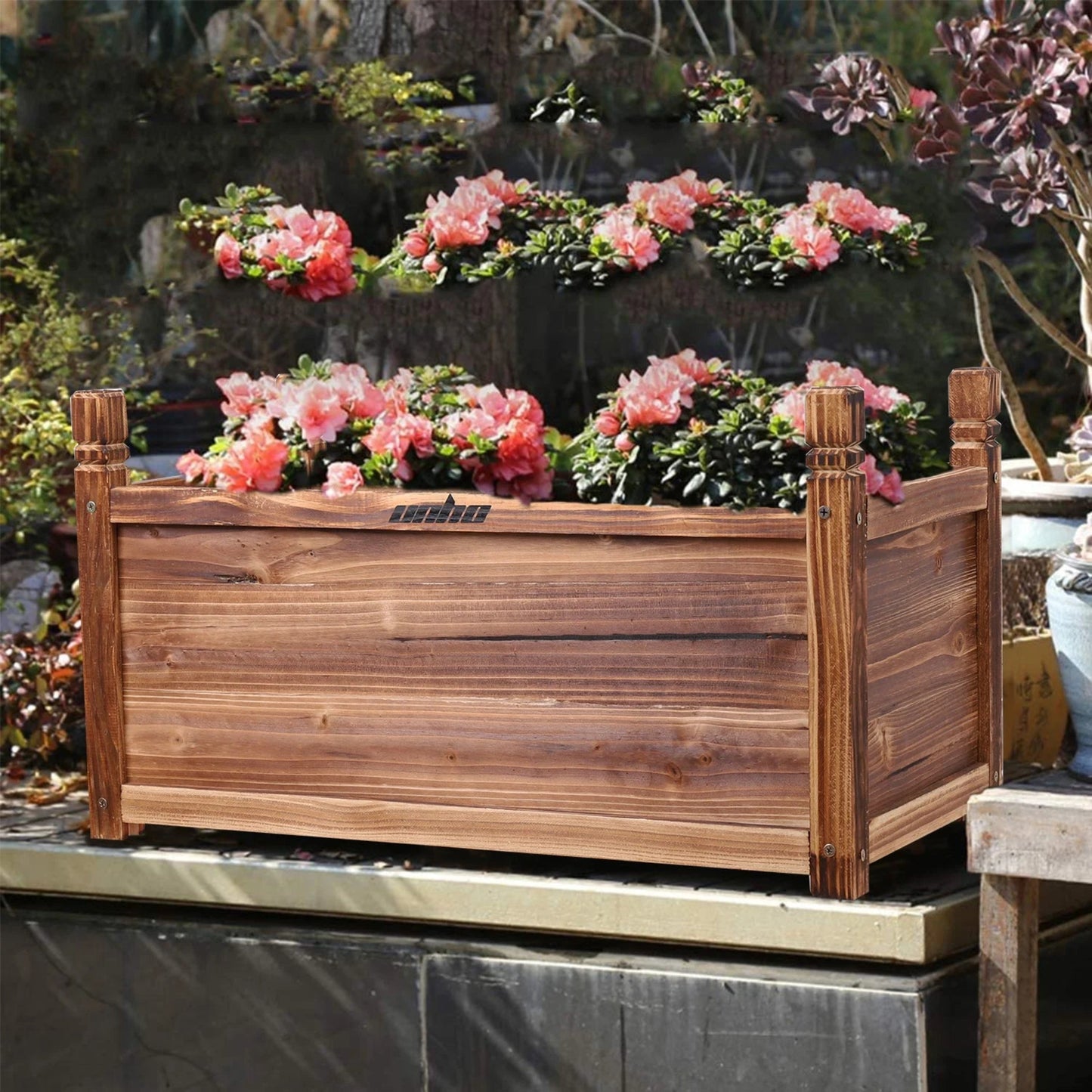 Raised Garden Bed Flower or Vegetable Planter  Plant Box for Garden, Yard Wood Box for Planting