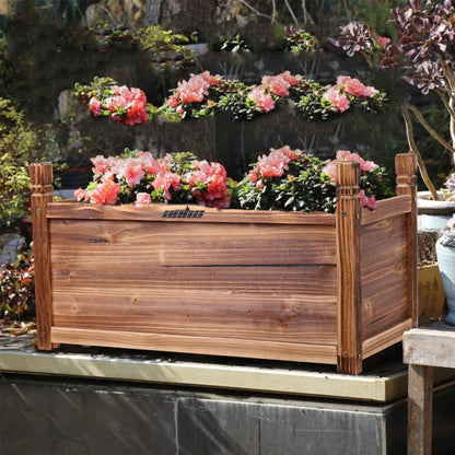 Raised Garden Bed Flower or Vegetable Planter  Plant Box for Garden, Yard Wood Box for Planting