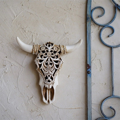 Realistic Bison Skull Wall Decor Bull Head Sculpture 3D Faux Cow Skull Wall Mount Art Piece Western Home Decor Wildlife Animal