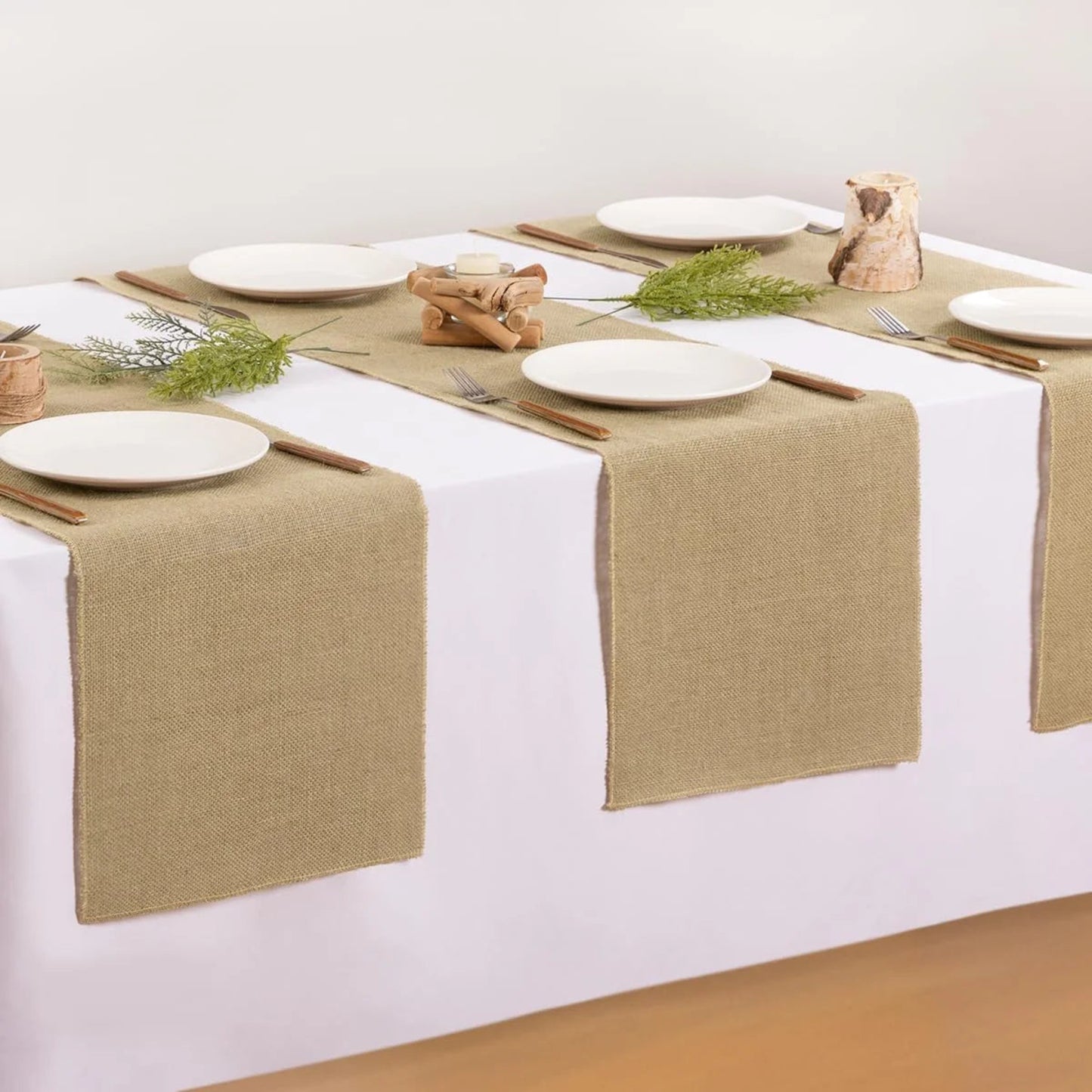 Burlap Table Runner Rustic Jute Boho Table Runner for Farmhouse Coffee Table Spring Wedding Baby Shower