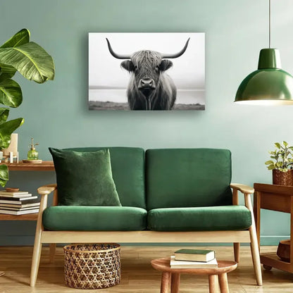 1pc Highland Cow Canvas Wall Art - Print for Home Decor, and Office - Rustic Farmhouse Artwork that Adds Charm and Personality