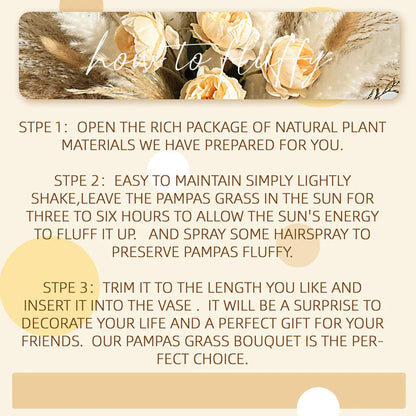 56pcs Artificial Flowers Faux Peony Mix Dried Pampas Grass Bouquets Elegant Boho Home Wedding Centerpieces Luxury Decoration