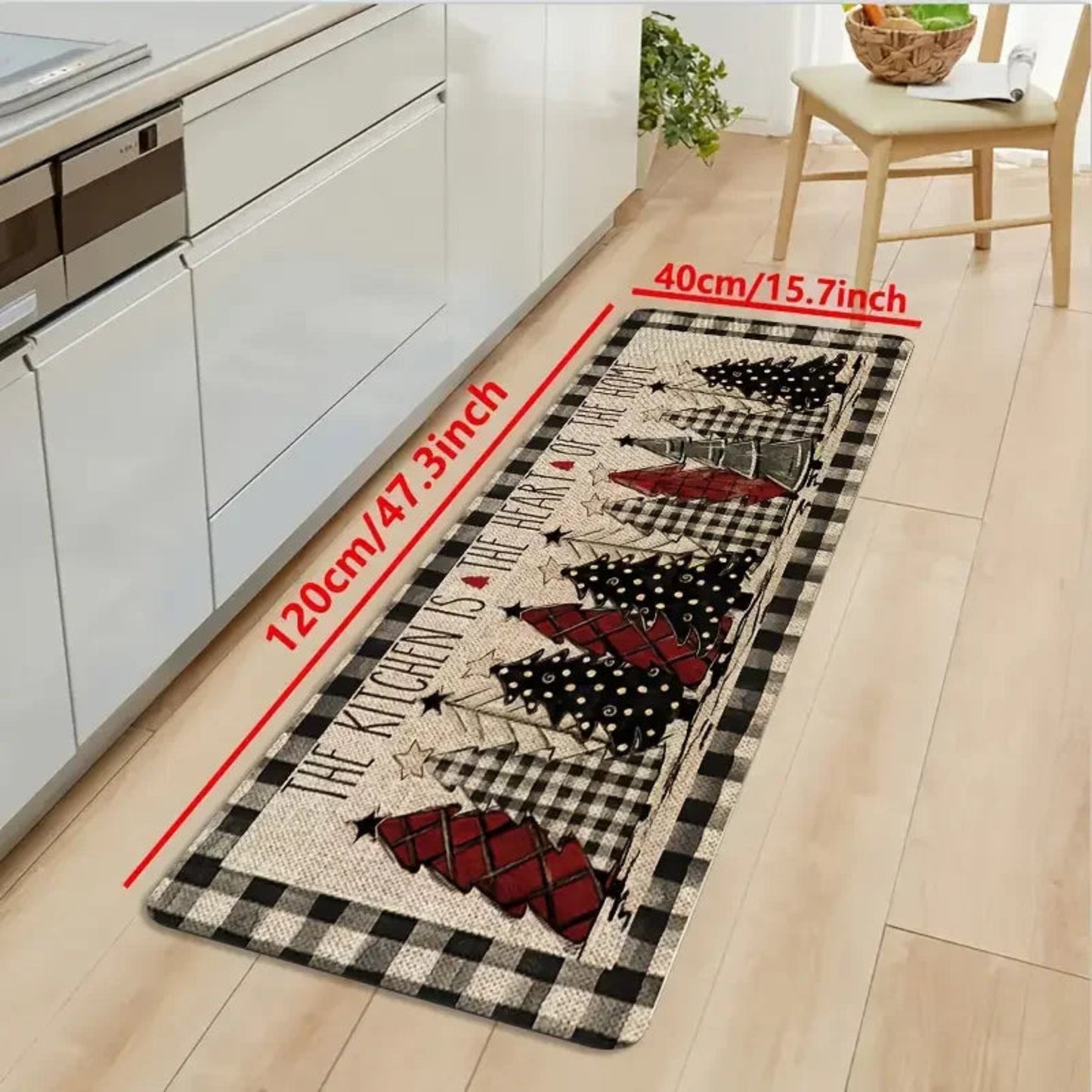 Christmas Tree Theme Rug, Soft Non-Slip Home Decor, Entrance Hall Doormat, Kitchen Two-Piece Mat Set, Bathroom Foot Mat