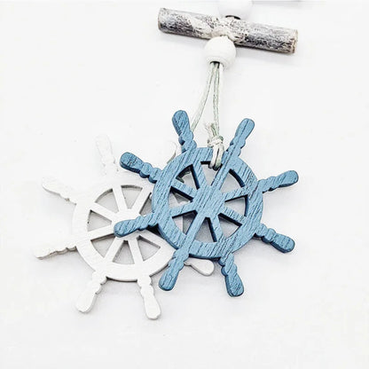 Studio Props Wall Hanging Hand Made Mediterranean Starfish Hung Fish Nautical Decor Hang Wood Marine Pendant for Home Decoration