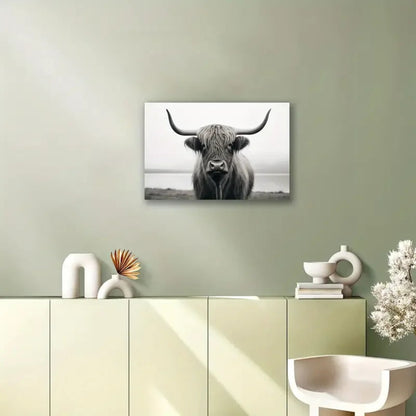 1pc Highland Cow Canvas Wall Art - Print for Home Decor, and Office - Rustic Farmhouse Artwork that Adds Charm and Personality