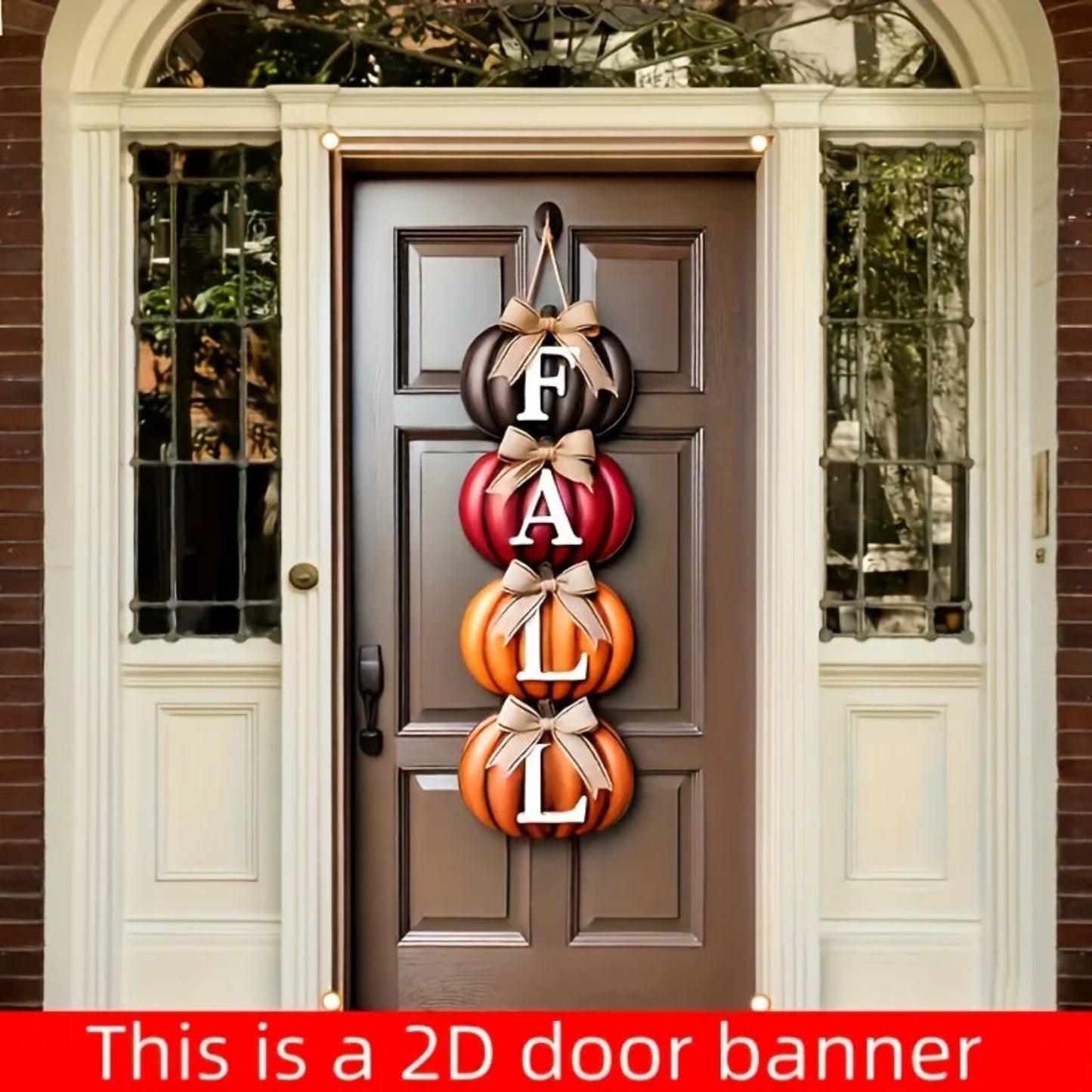 Autumn Pumpkin Door Banner, Durable Polyester Material, Easy to Hang, Perfect for Fall