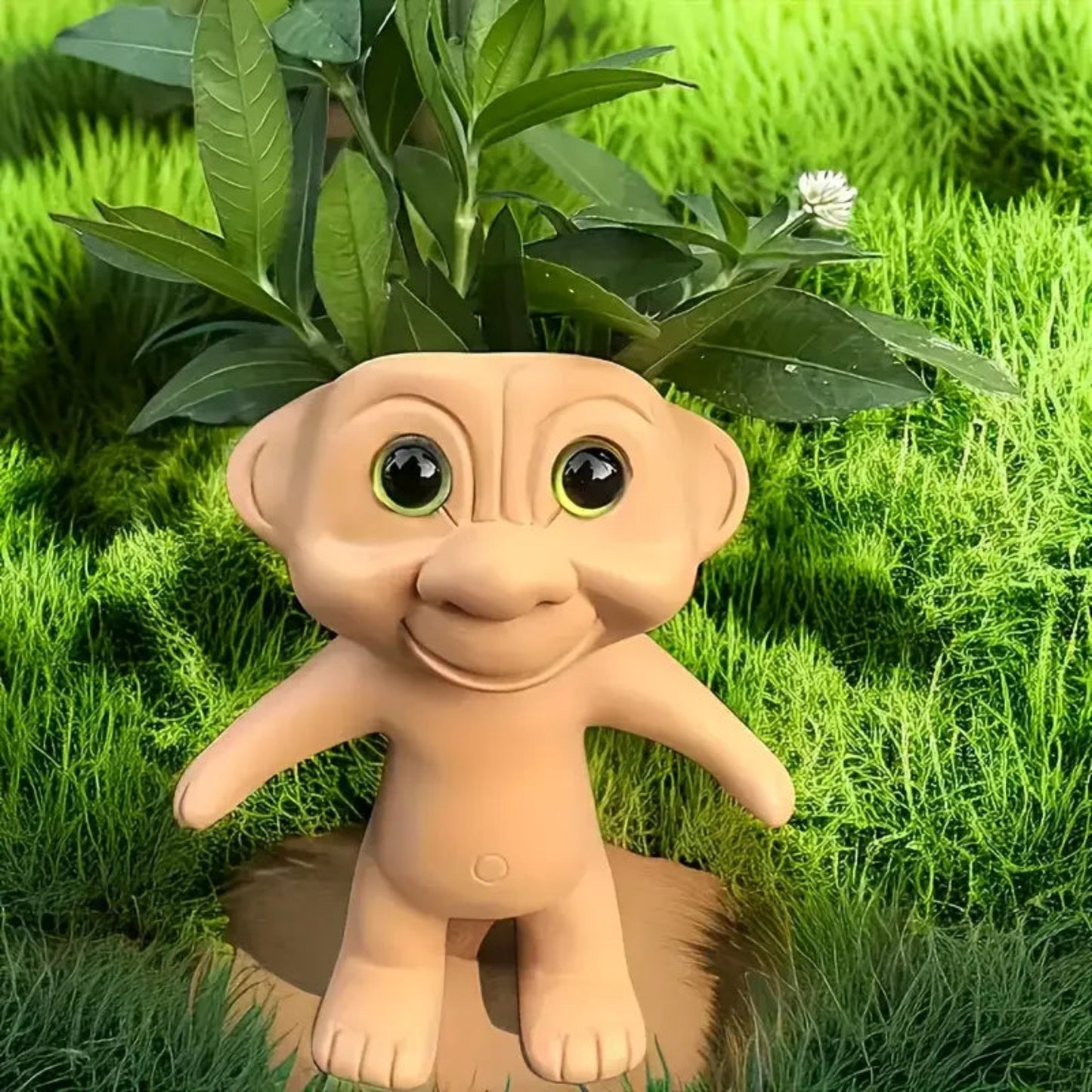 Creative Cute Extraterrestrial Being Resin Flower Pot Office Desk Ornament Outdoor Garden Lawn Courtyard Home Decoration