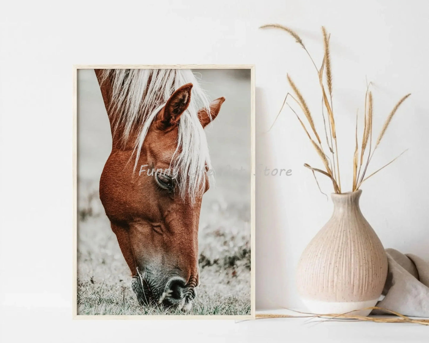 Boho Rustic Western Farmhouse Highland Cow Horse Minimalist Wall Art Canvas Painting Posters for Living Room Modern Home Decor