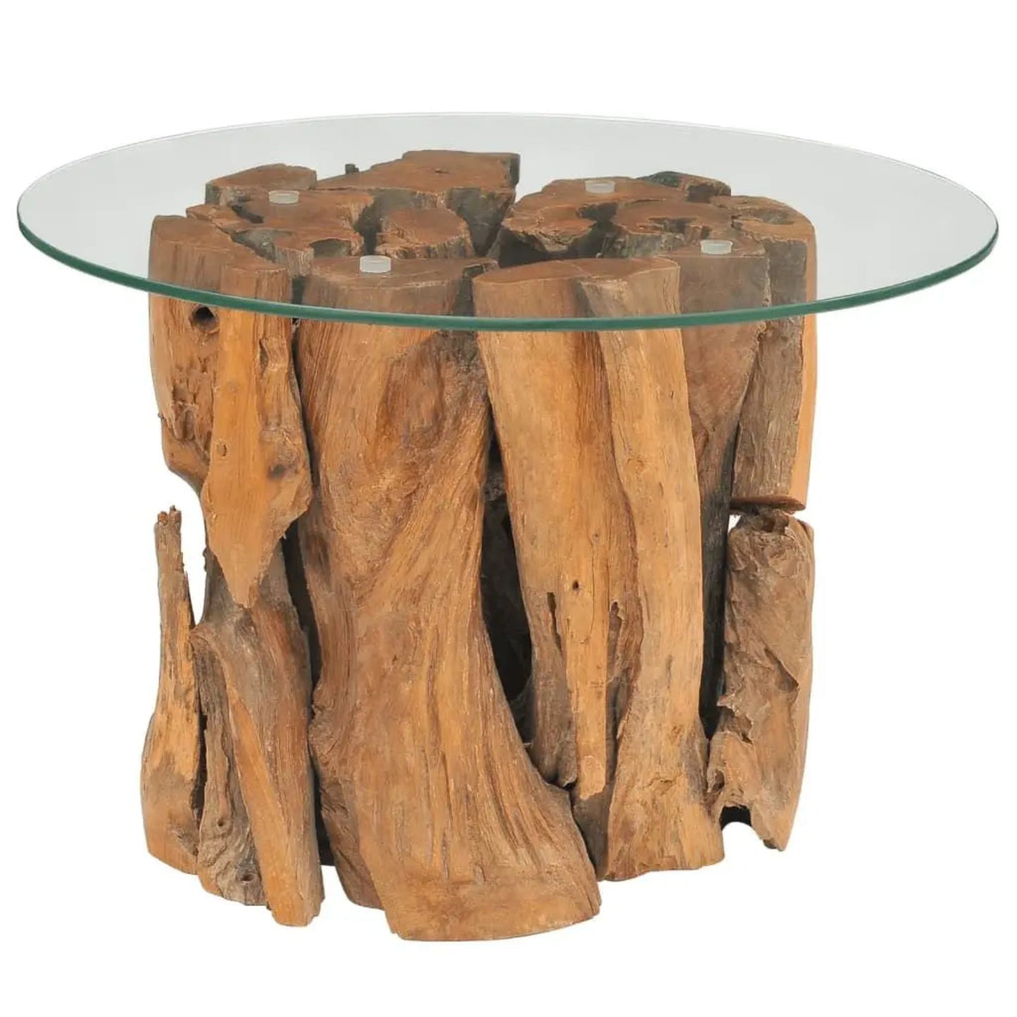Solid Teak Driftwood Coffee Table 23.6-Inch Elegant Wood Furniture