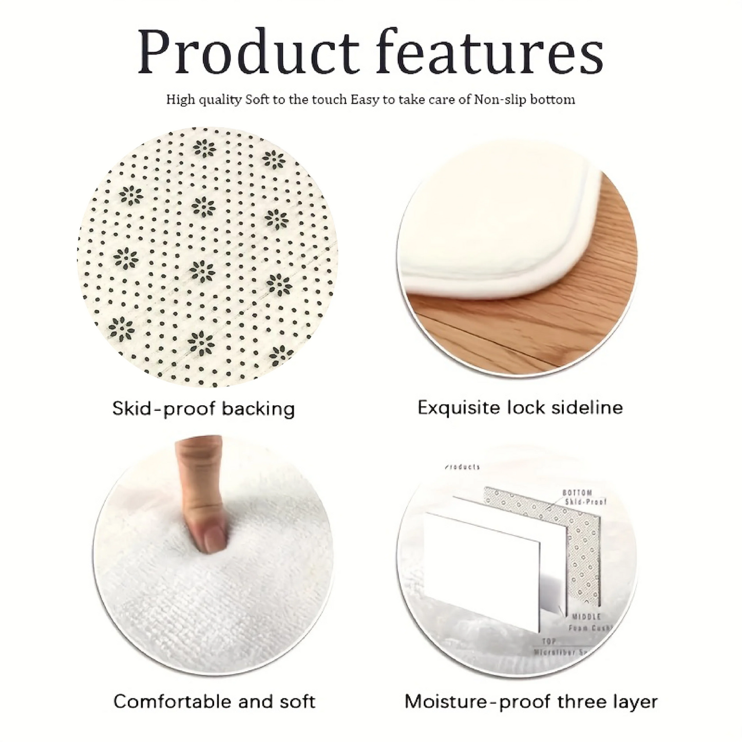 Christmas Cute Cat Rug, Indoor and Outdoor Entrance Carpet, Bathroom Floor Mat, Soft and Water-Resistant Home Decoration