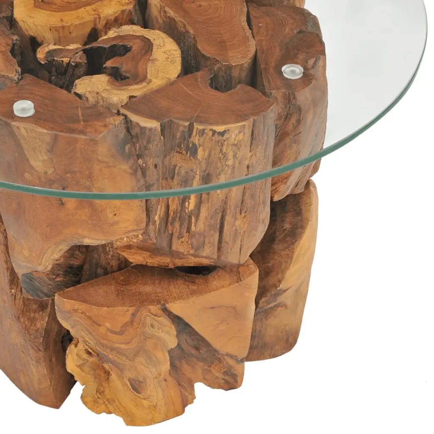 Solid Teak Driftwood Coffee Table 23.6-Inch Elegant Wood Furniture