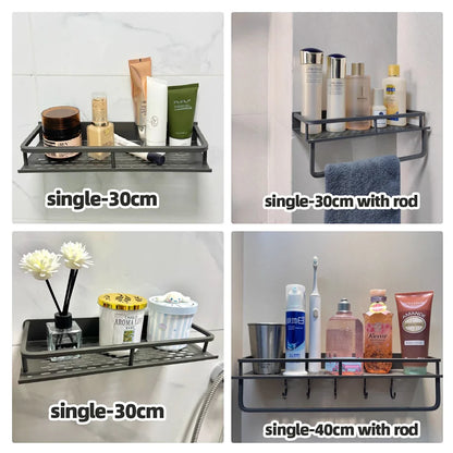 Wall-Mounted Kitchen Spice Rack Organizer Carbon Steel No Drilling 12-20 Inch Seasoning Holder Shelf for Easy Access to Spices