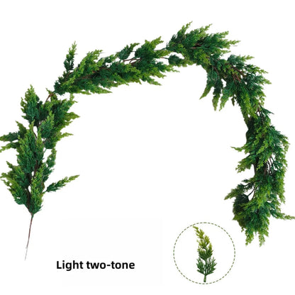 6FT Party Joyful Seasonal Faux Christmas Wreath With Pine Needle Cypress Flower Vines For Holiday Winter Interior Decoration