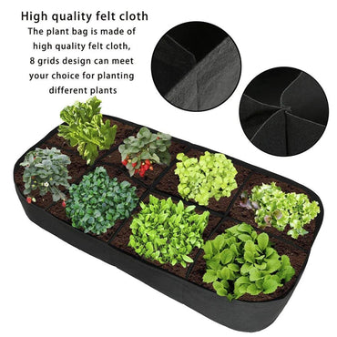 2Pcs Rectangle Plant Grow Bags Large Capacity Felt Gardening Planting Container No Assembly Required Herbs Flowers Planter Pots
