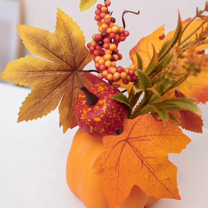 1PC simulation pumpkin ornament, Halloween harvest festival pumpkin, autumn indoor home and office desktop simulation flower