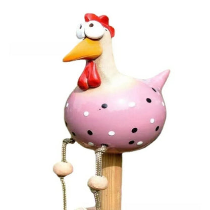 Garden Backyard DecorationsFairy StatueResin Craft Big Eyed Chicken Hanging Leg Chicken Long Leg Ornament Garden Decoration