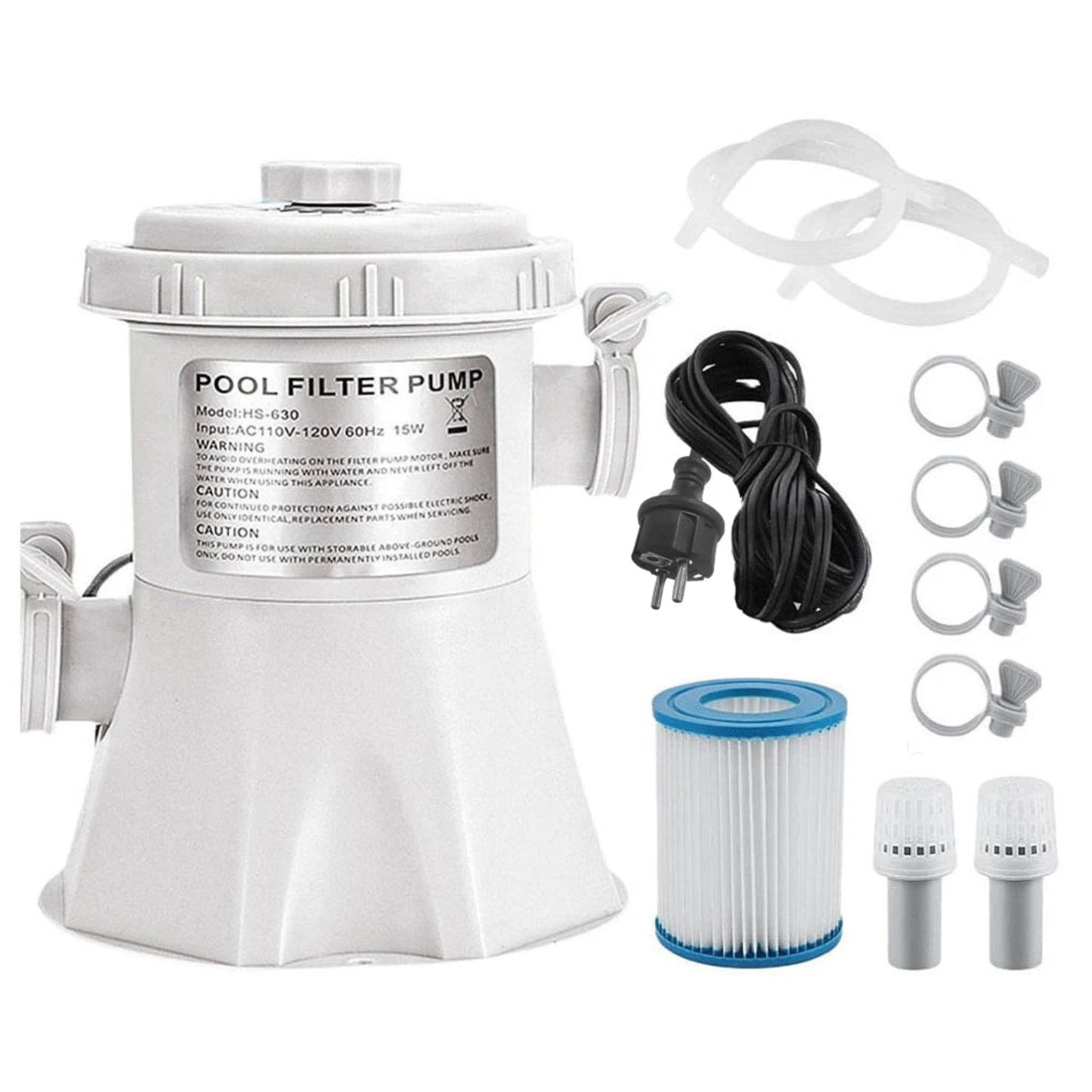 Pool Filter Pump 300 GPH Paddling Pool Electric Water Pump With 2 Pool Filter Cartridge Pool Pumps Ground Small Pool Filter Pump
