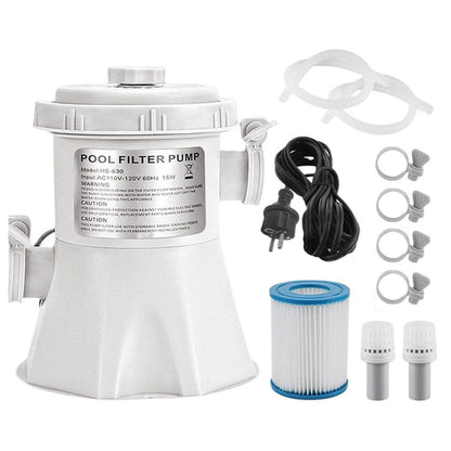 Pool Filter Pump 300 GPH Paddling Pool Electric Water Pump With 2 Pool Filter Cartridge Pool Pumps Ground Small Pool Filter Pump