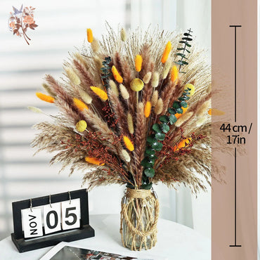 Natural Pampas Bouquet Reed Dried Flowers Wedding Boho Home Vase Decor Bunny Tails Limonium Lover Grass DIY Decorative Ornaments