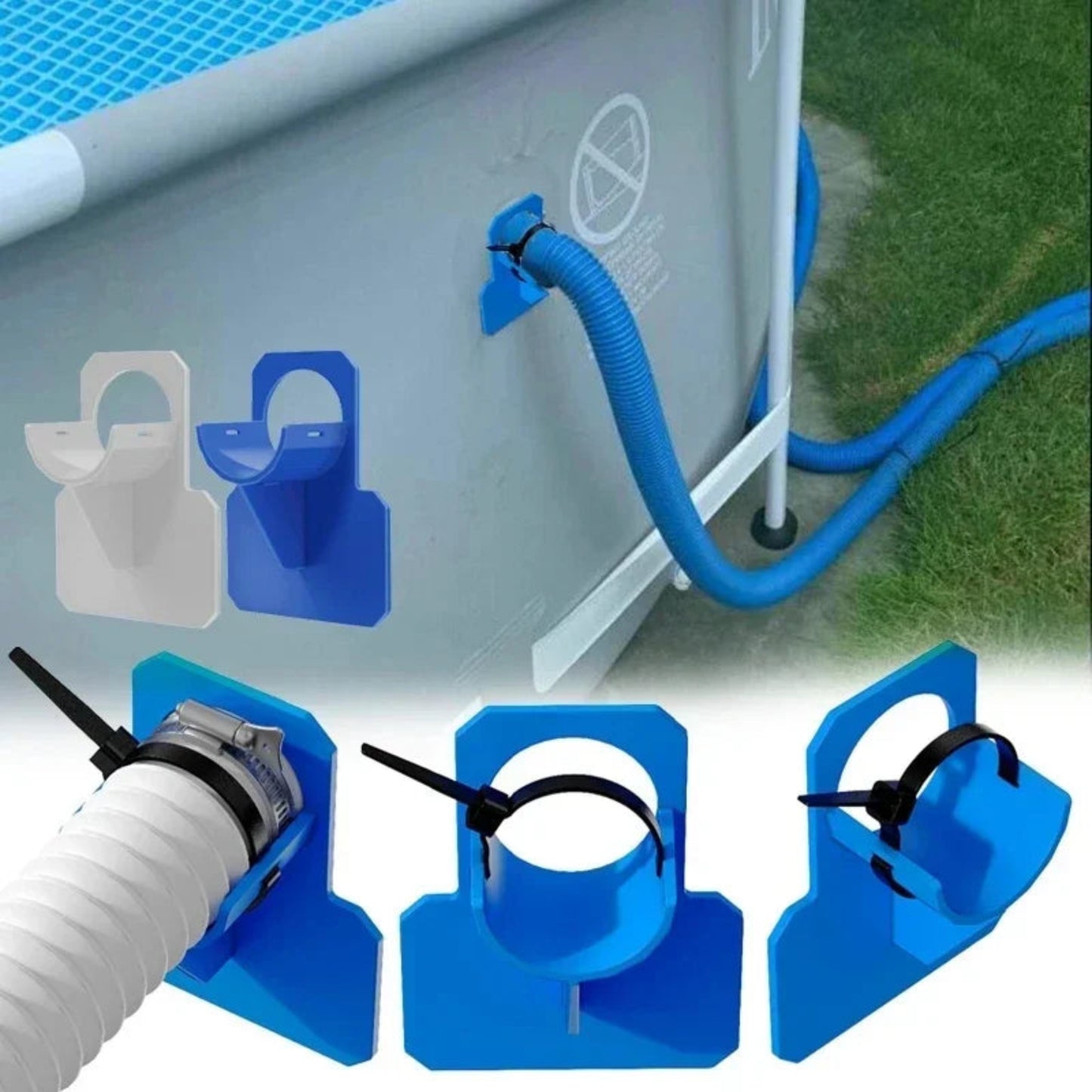Swimming Pool Pipe Holder Mount Supports Pipes 30-38mm for  Ground Hose Outlet with Cable Tie Pool Accessories