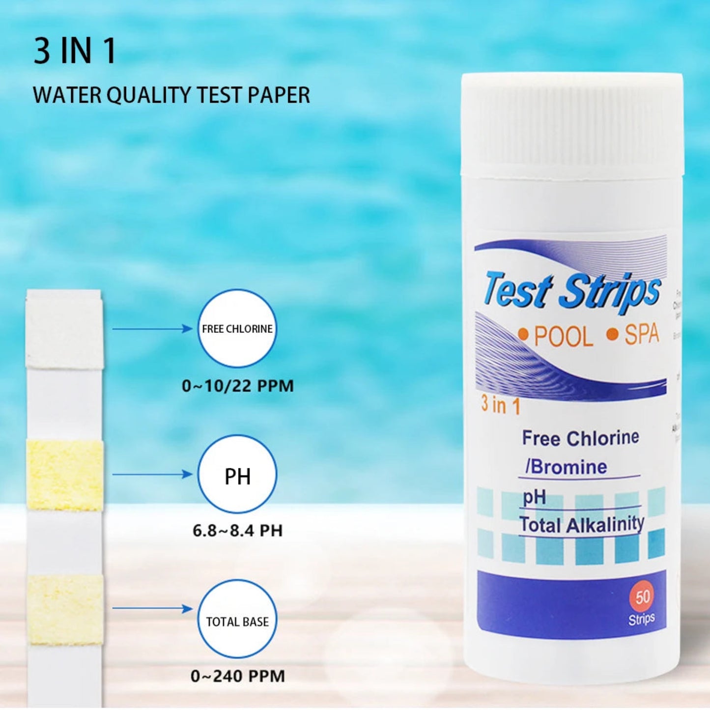 50/100pcs Water Test PH Strips Multipurpose Water Tester Paper High Precision Easy Detection Aquarium Pool Accessories
