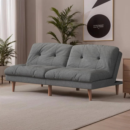 Convertible Futon Sofa Bed with Adjustable Back, Upholstered Sleeper for Living Room Furniture