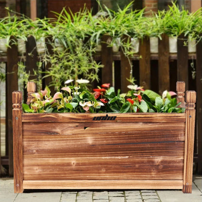 Raised Garden Bed Flower or Vegetable Planter  Plant Box for Garden, Yard Wood Box for Planting