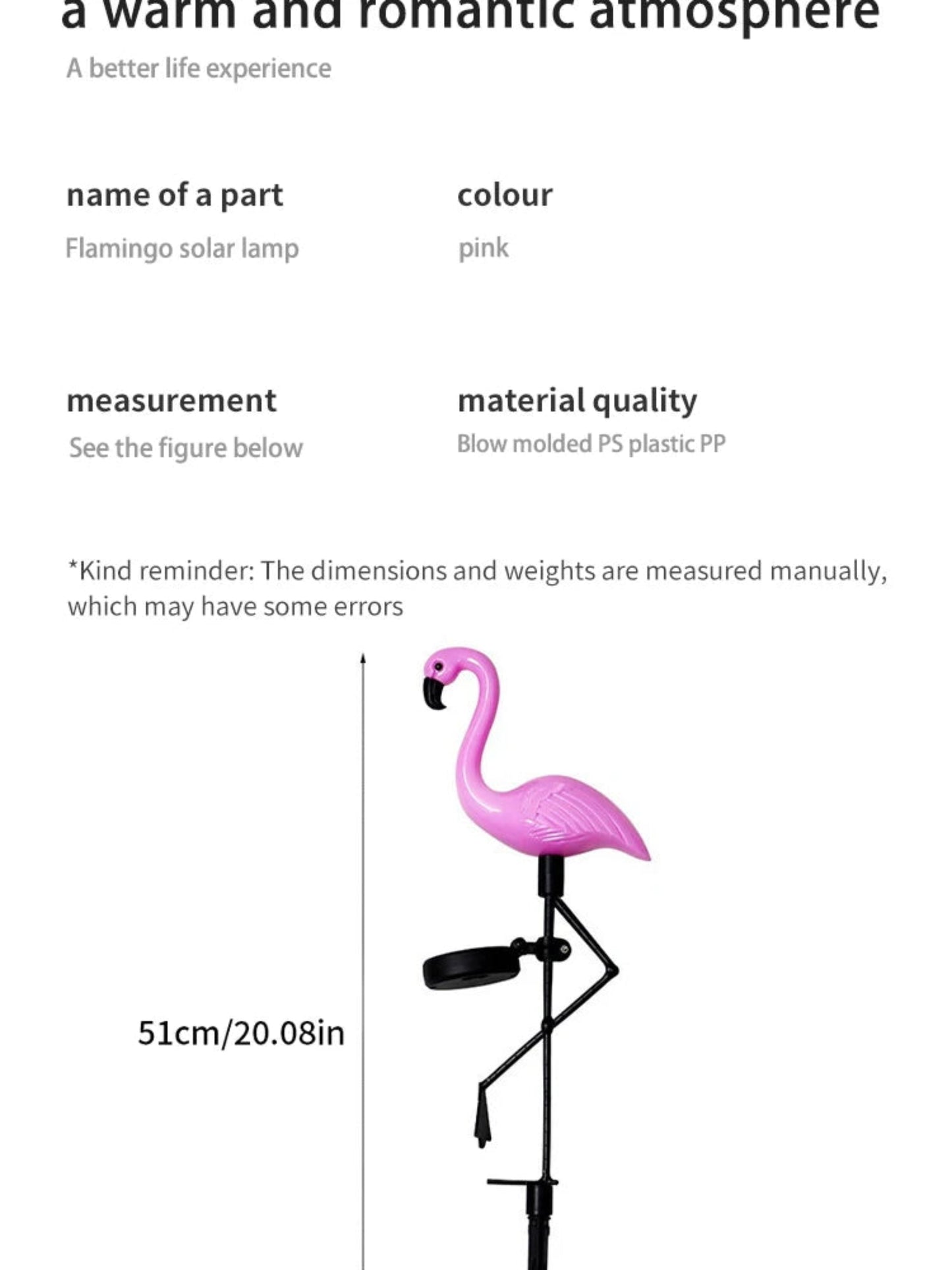 3PCS Solar Flamingo Ground Lamp Outdoor Patio Garden Decoration Led Simulation Decoration Lights