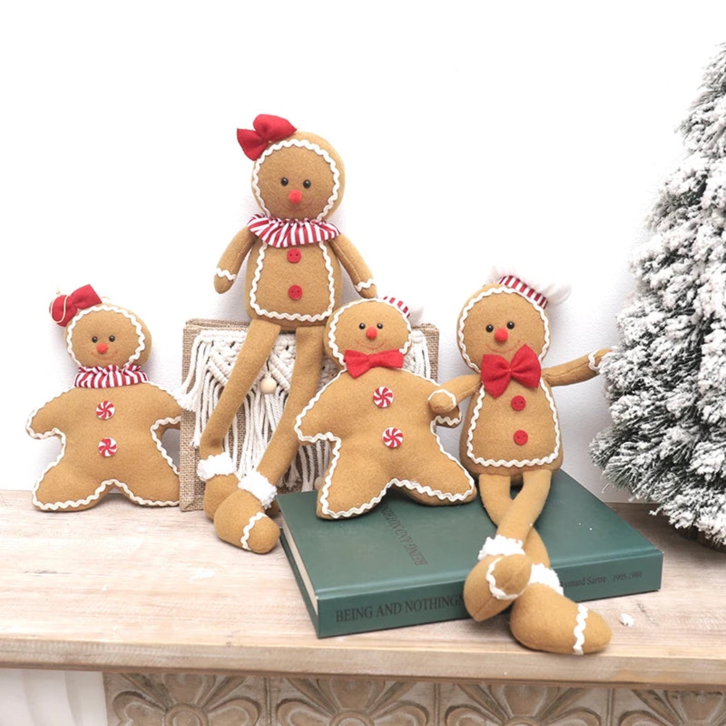 Gingerbread Man Christmas Decoration For Home Plush Doll Xmas Tree Hanging Ornament Pendant Accessories 2024 New Year Kid Gift