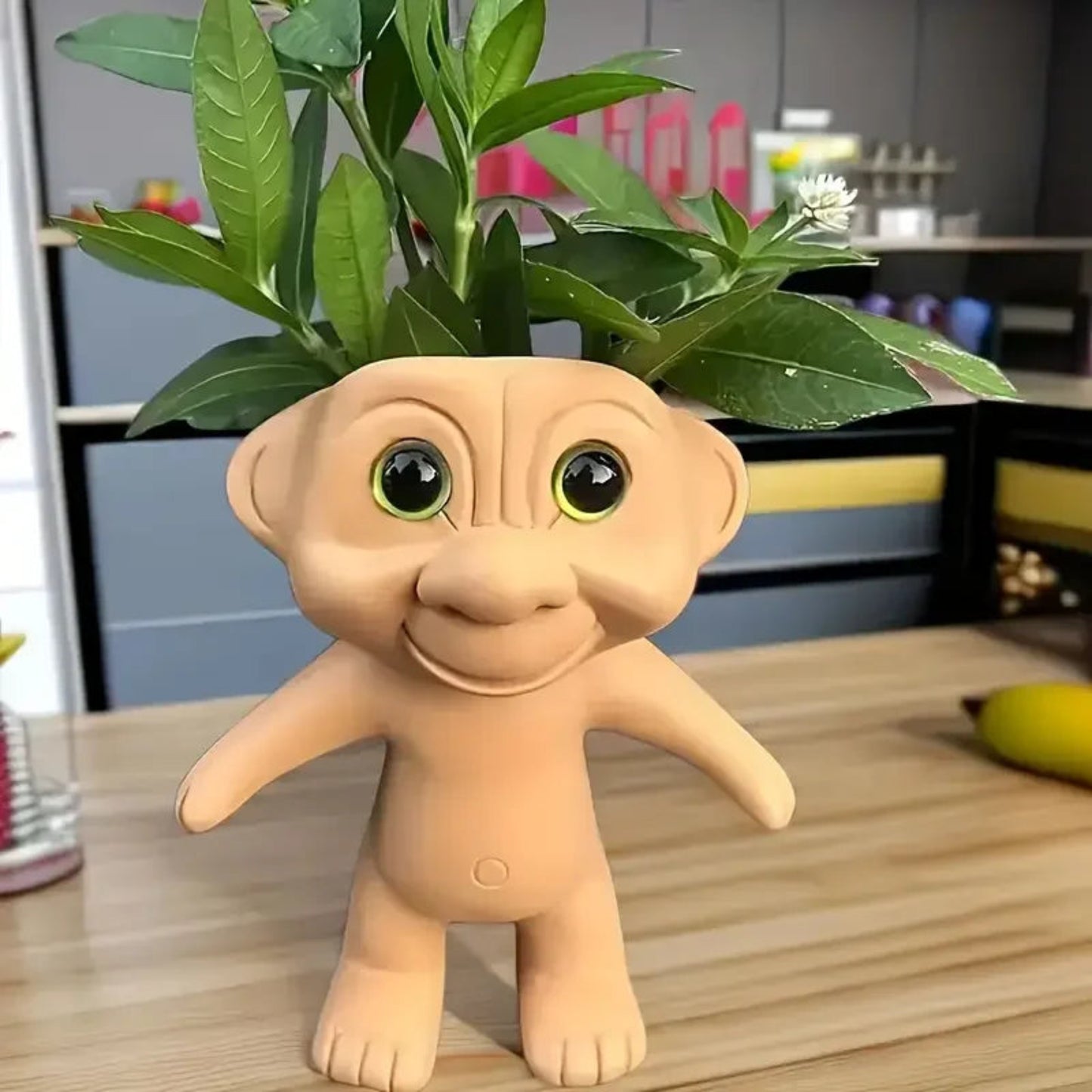 Creative Cute Extraterrestrial Being Resin Flower Pot Office Desk Ornament Outdoor Garden Lawn Courtyard Home Decoration