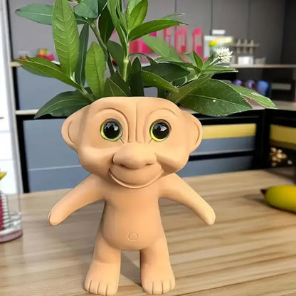 Creative Cute Extraterrestrial Being Resin Flower Pot Office Desk Ornament Outdoor Garden Lawn Courtyard Home Decoration