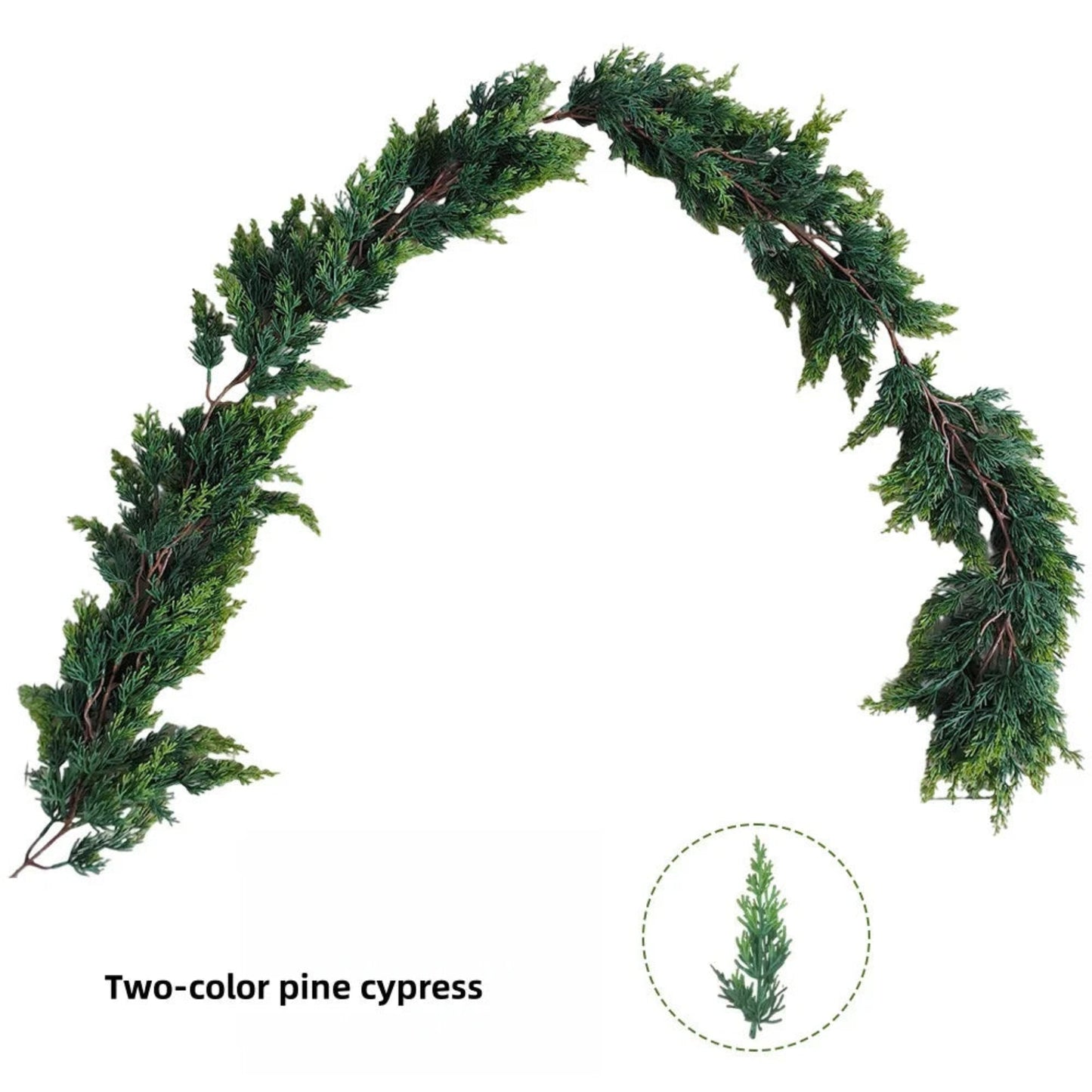 6FT Party Joyful Seasonal Faux Christmas Wreath With Pine Needle Cypress Flower Vines For Holiday Winter Interior Decoration