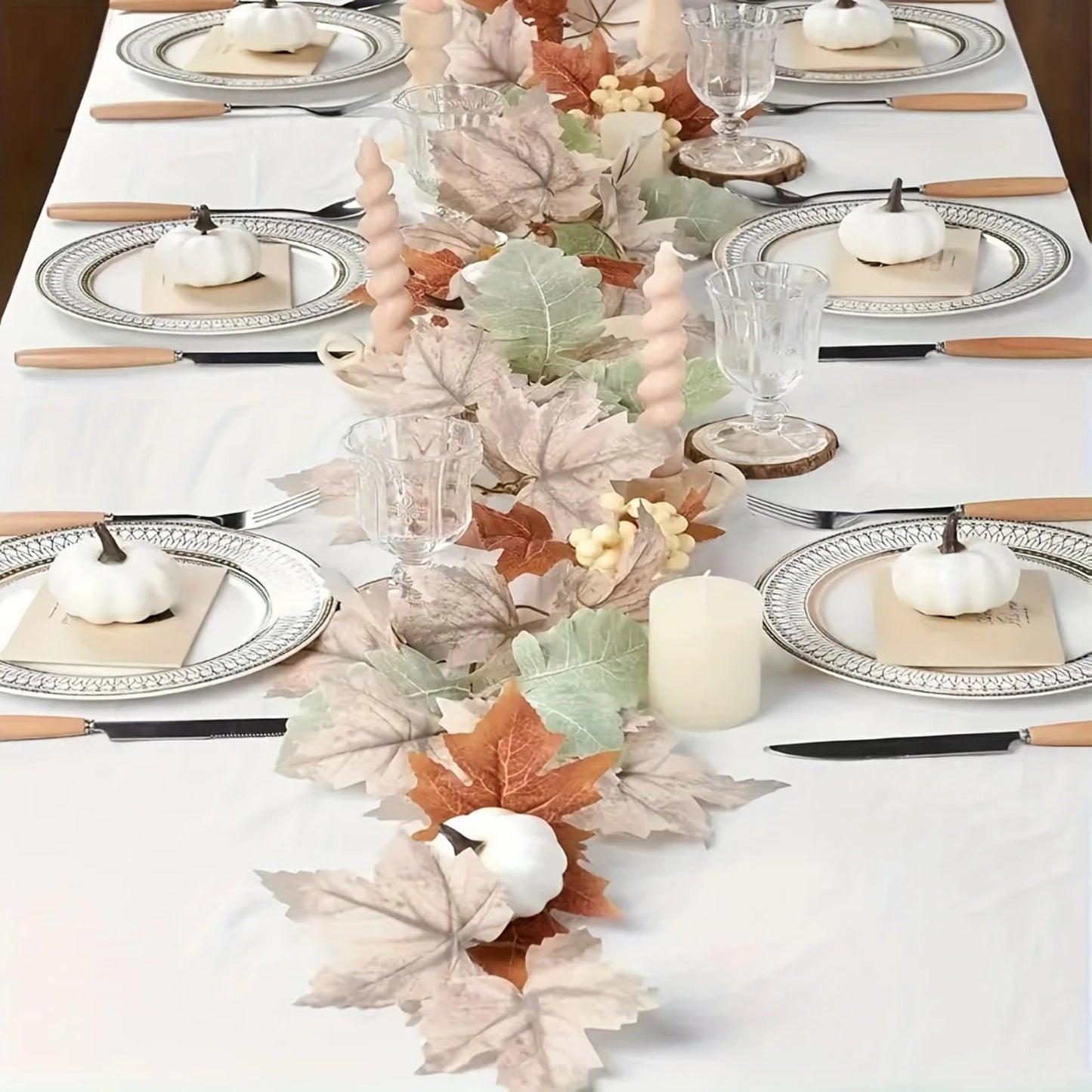 Autumn Maple Leaf & Pumpkin Wreath - Perfect for Thanksgiving, Halloween, Christmas, and Fall Decor, Festive Wall Hanging