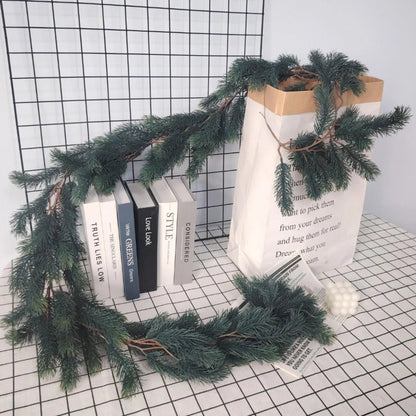 6FT Party Joyful Seasonal Faux Christmas Wreath With Pine Needle Cypress Flower Vines For Holiday Winter Interior Decoration